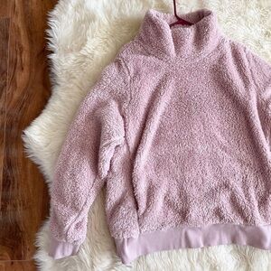 Lukka Lux Sherpa Turtleneck Pullover Sweater Pink